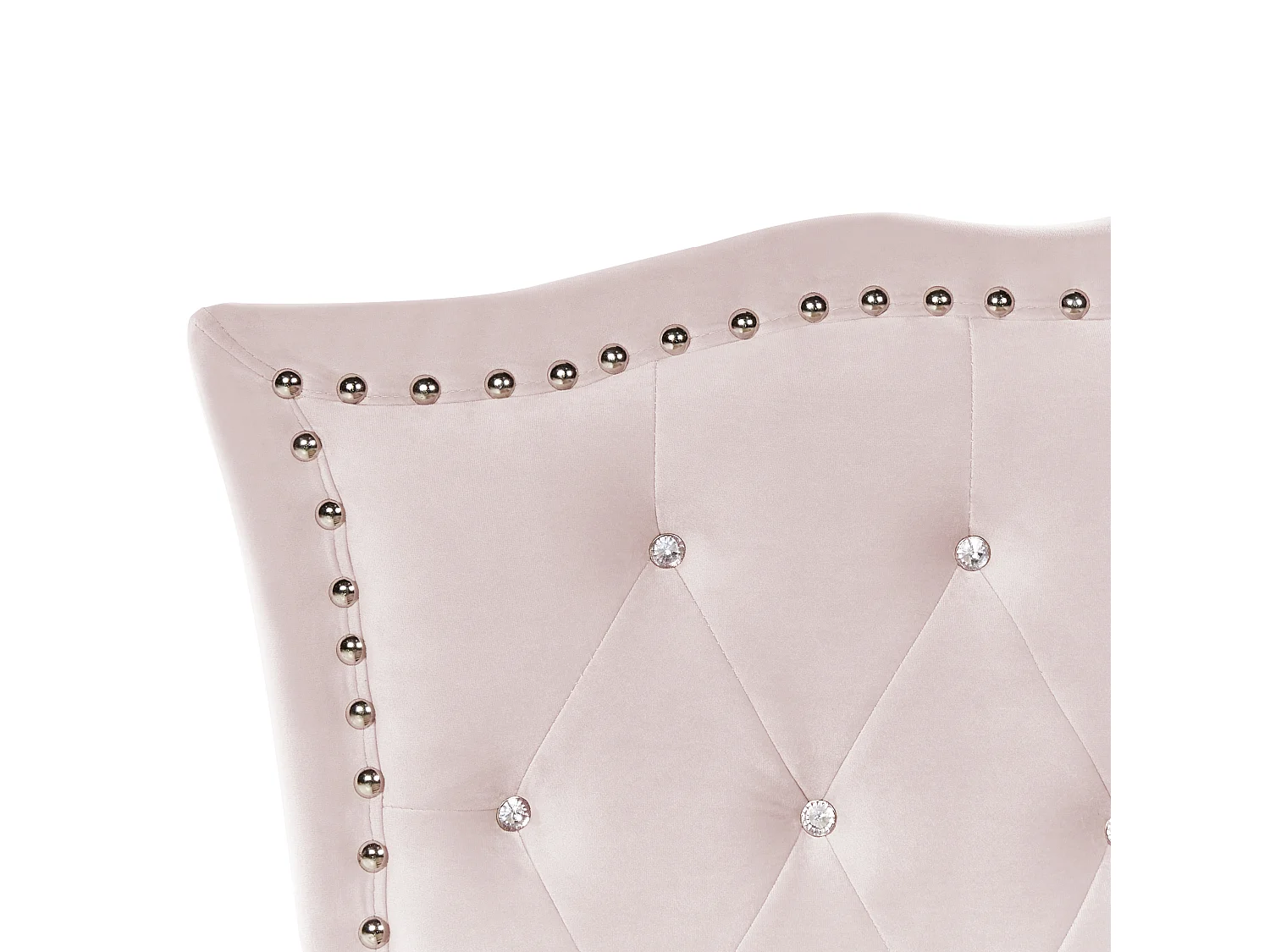 Bett mit Lattenrost 90x200 cm Samtstoff rosa Metallfüße Chesterfield-Stil Metz