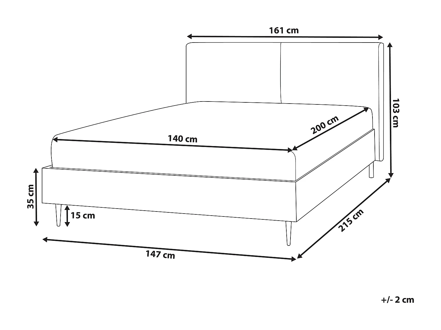 Bett Kunstleder braun / goldbraun 140 x 200 cm gepolstertes Kopfteil Limanton
