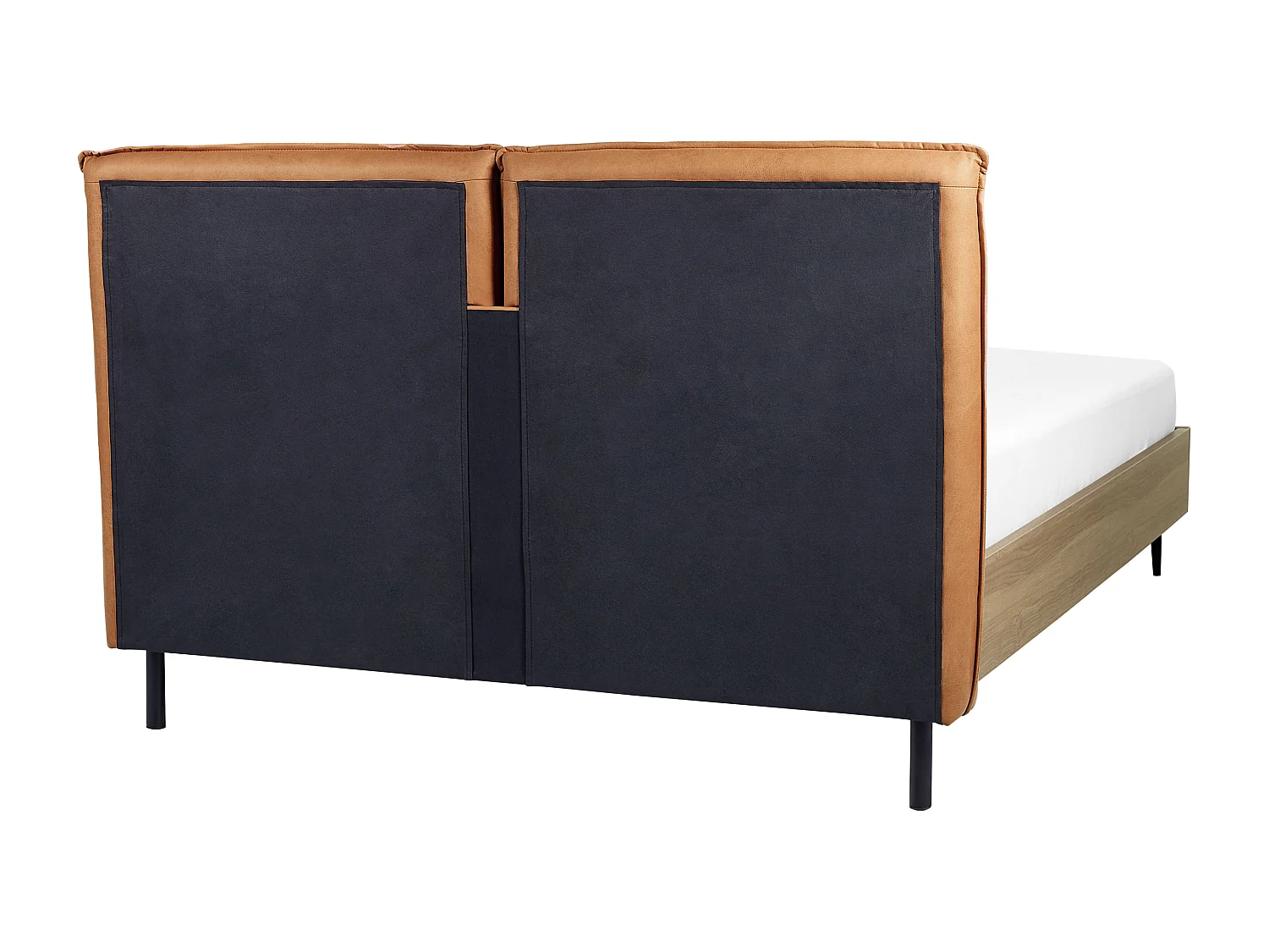 Lit avec sommier Cuir PU LIMANTON 140 x 200 cm Marron doré