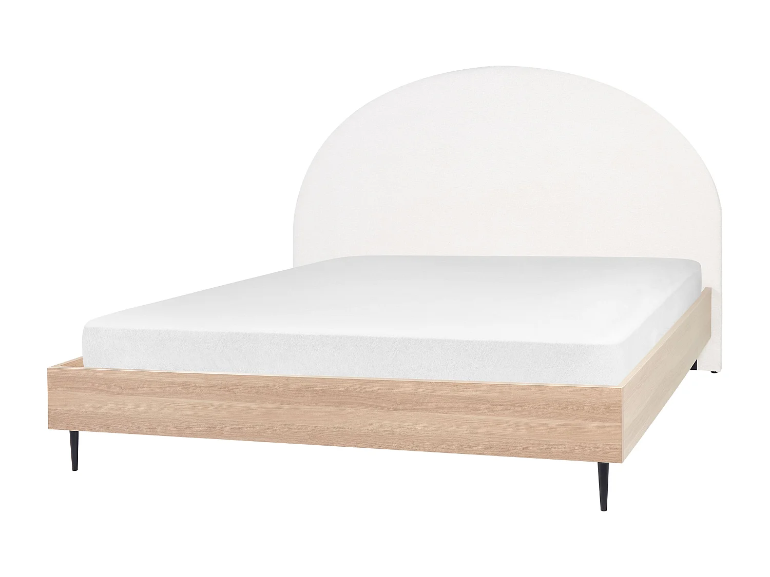 Lit avec sommier Tissu MILLAY 180 x 200 cm Blanc cassé