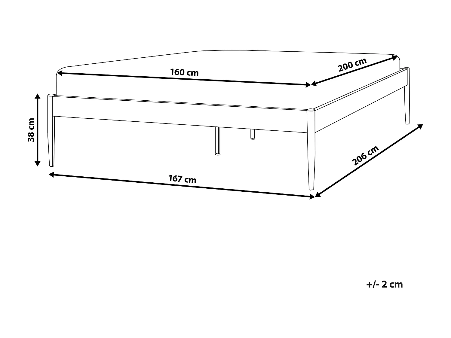 Bed Metaal VAURS 160 x 200 cm Wit