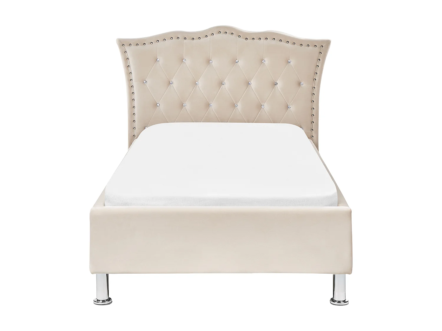 Bed fluweel beige 90 x 200 cm METZ