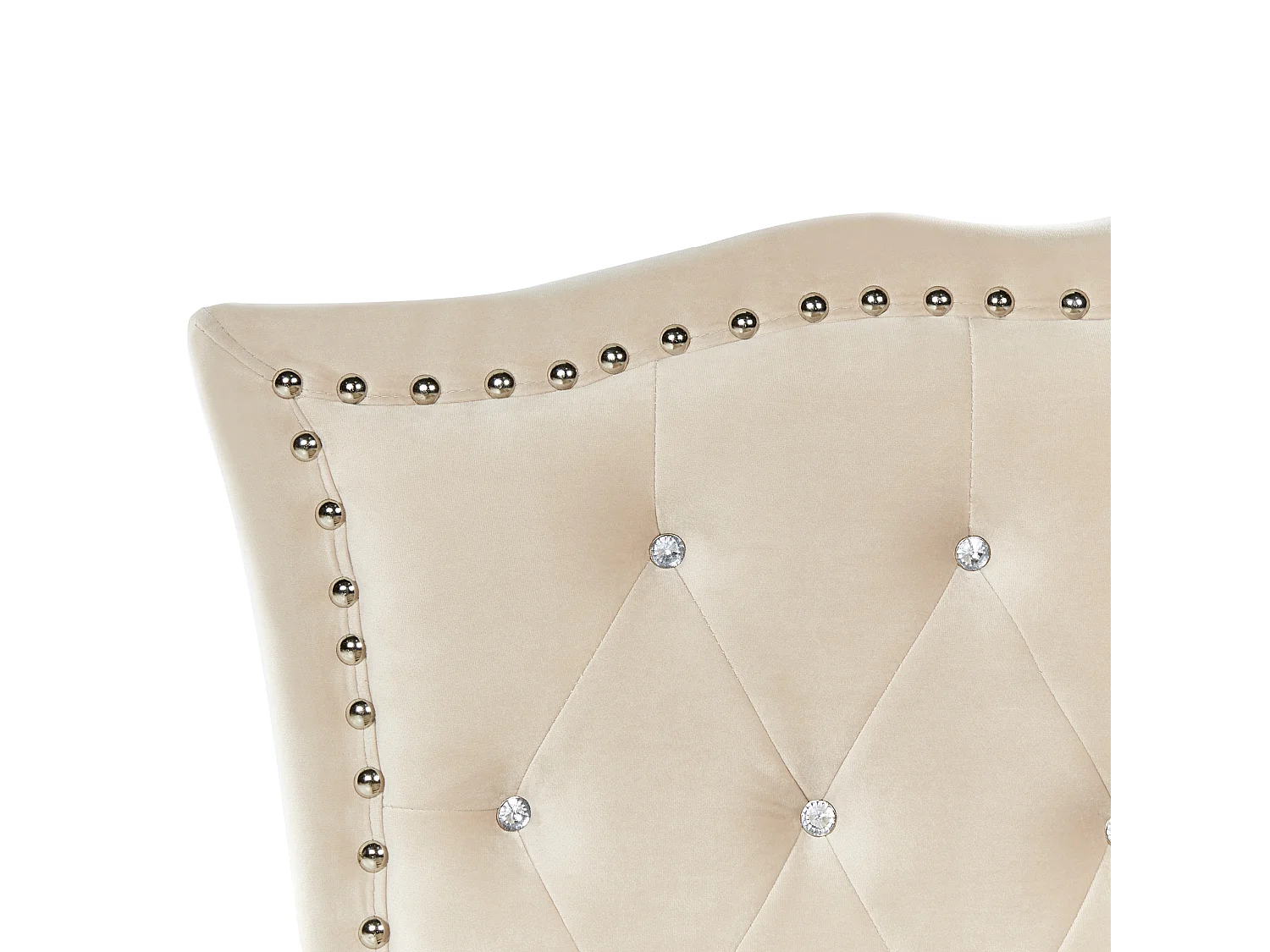 Lit avec sommier Velours METZ 90 x 200 cm Beige