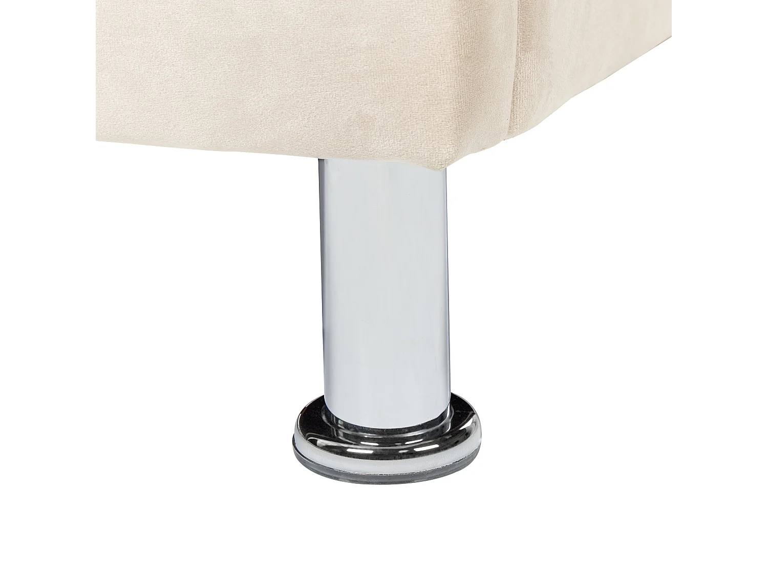 Lit avec sommier Velours METZ 90 x 200 cm Beige