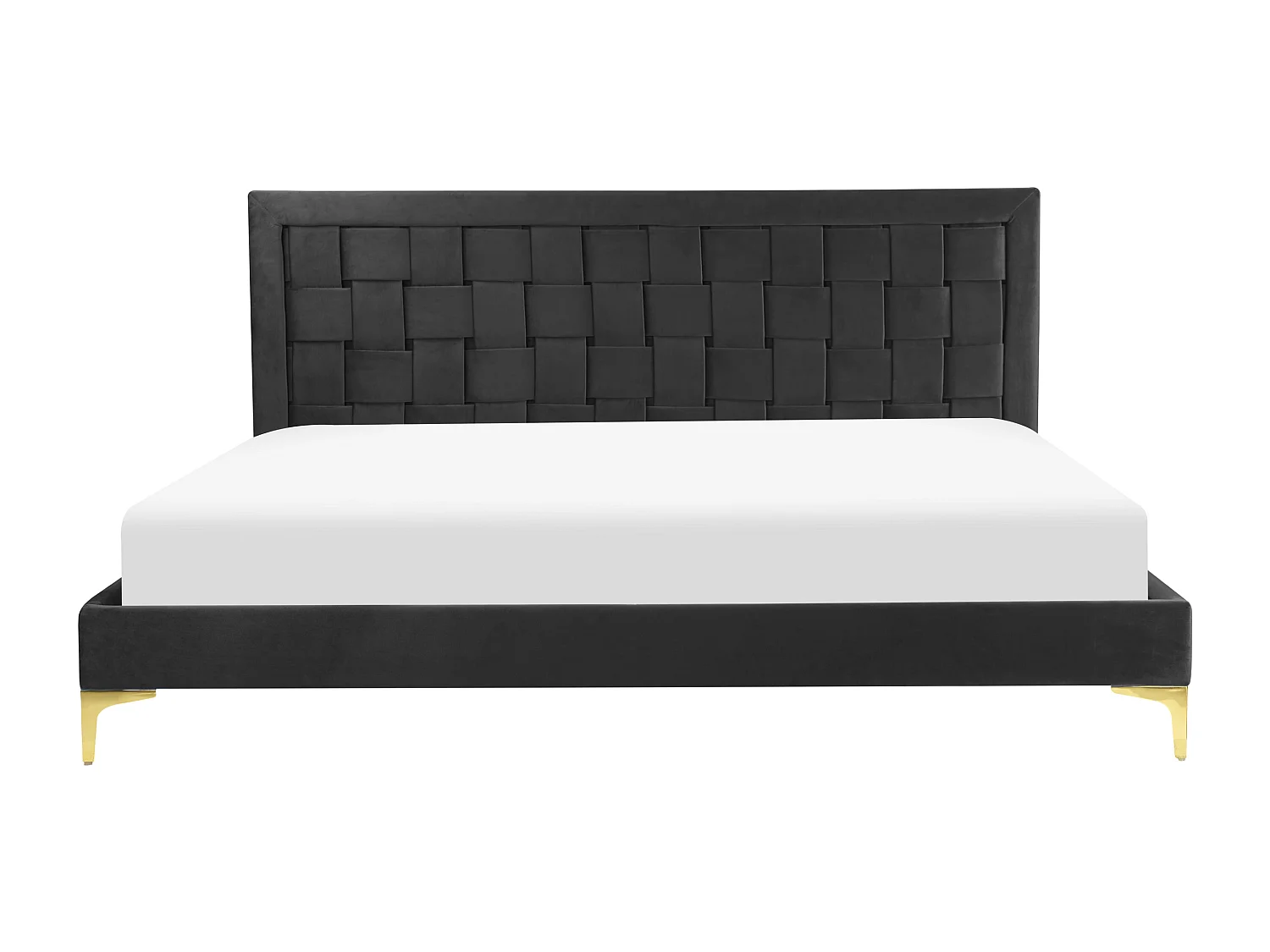 Letto Velluto LIMOUX 180 x 200 cm Nero