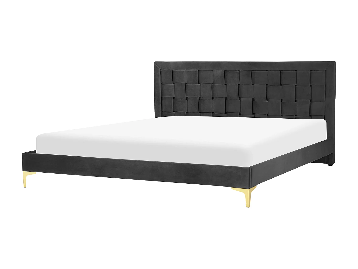 Cama Terciopelo LIMOUX 180 x 200 cm Negro