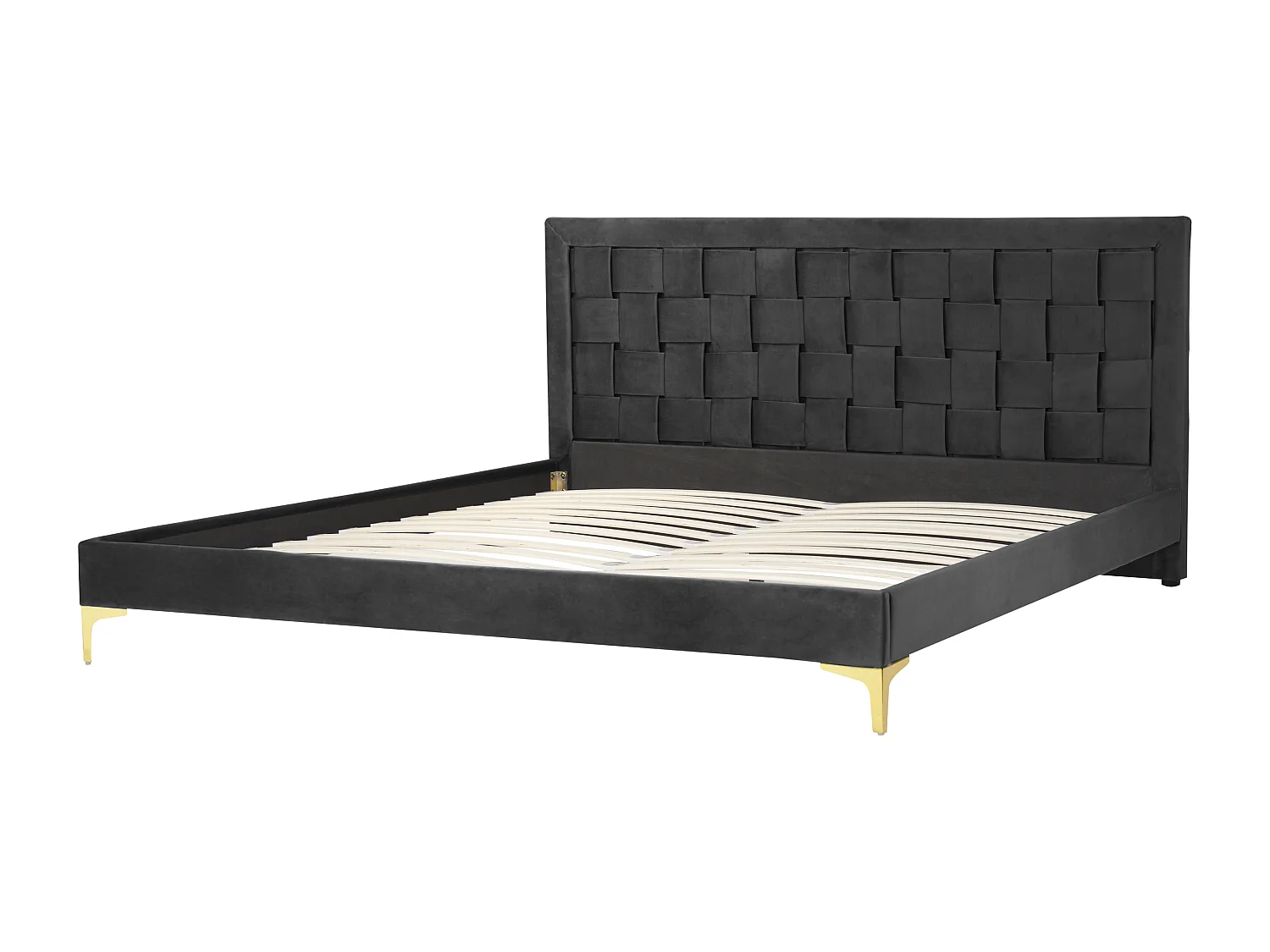 Cama Terciopelo LIMOUX 180 x 200 cm Negro