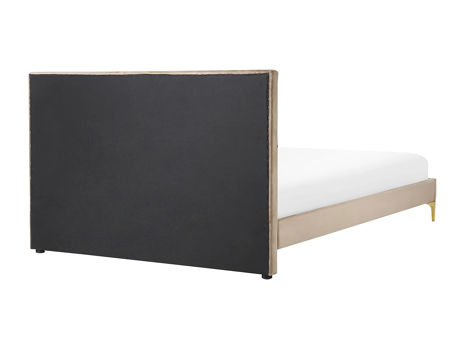 Bett mit Lattenrost Samtstoff LIMOUX 140 x 200 cm Taupe