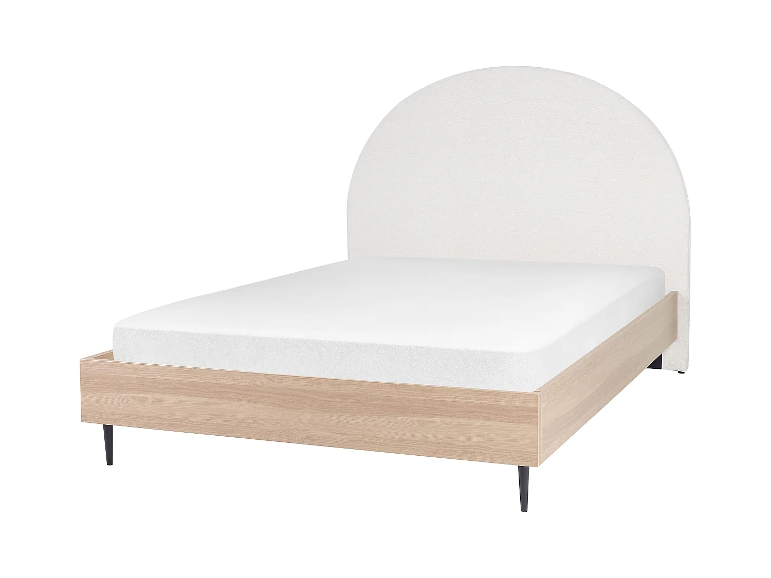 Lit avec sommier Tissu MILLAY 140 x 200 cm Blanc cassé