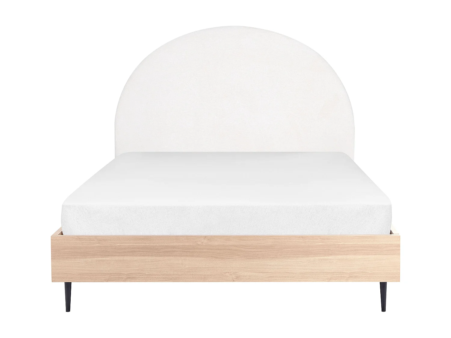 Lit avec sommier Tissu MILLAY 140 x 200 cm Blanc cassé