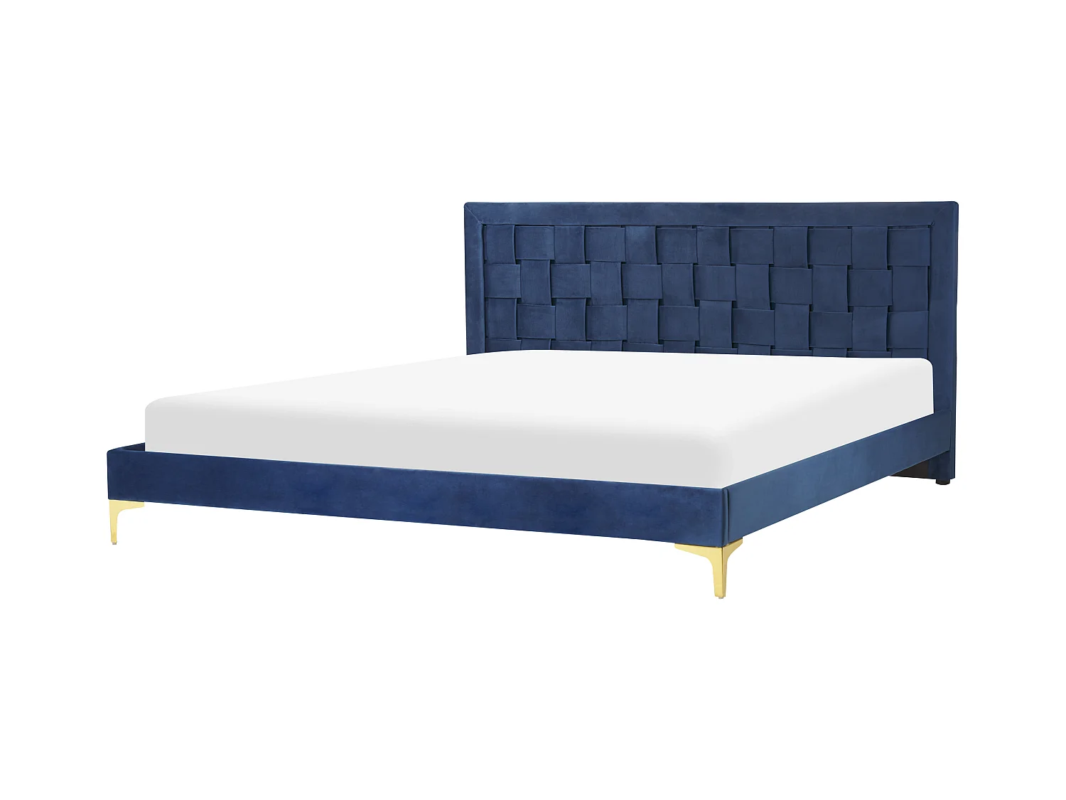 Bed Fluweel LIMOUX 180 x 200 cm Marineblauw