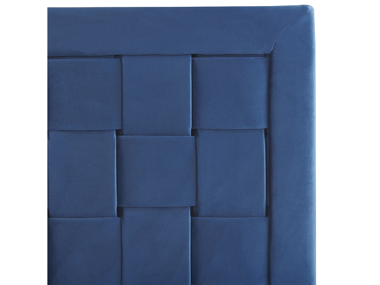 Lit avec sommier Velours LIMOUX 180 x 200 cm Bleu marine