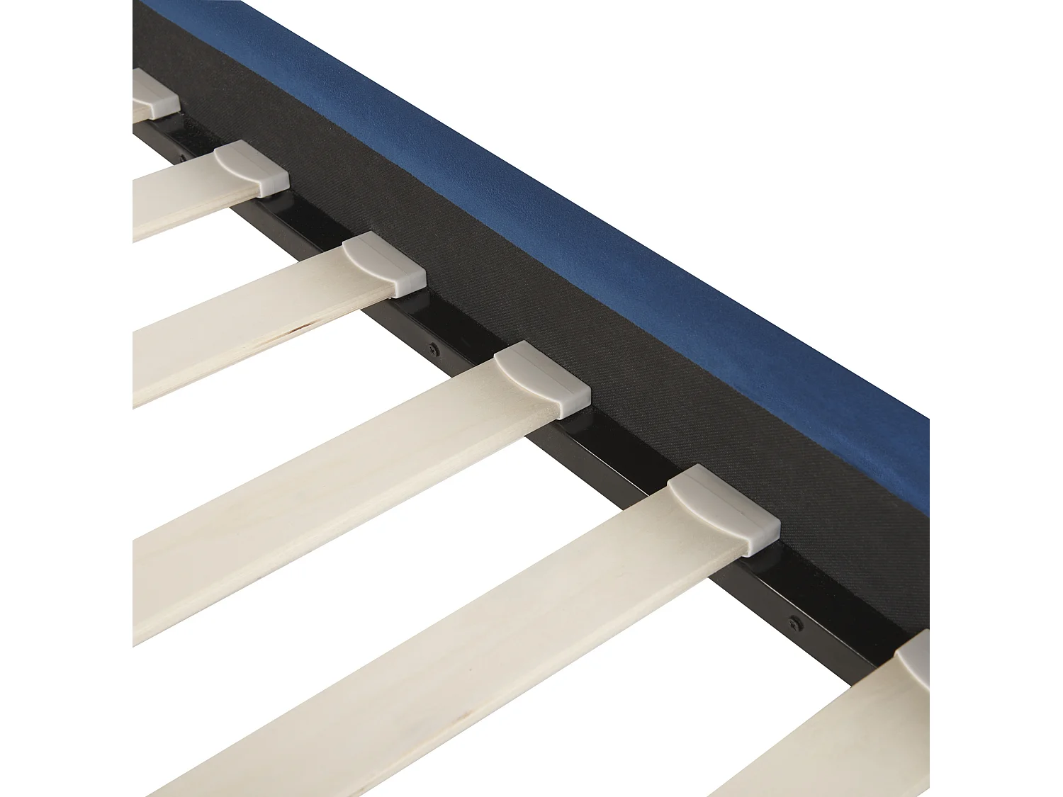 Lit avec sommier Velours LIMOUX 180 x 200 cm Bleu marine