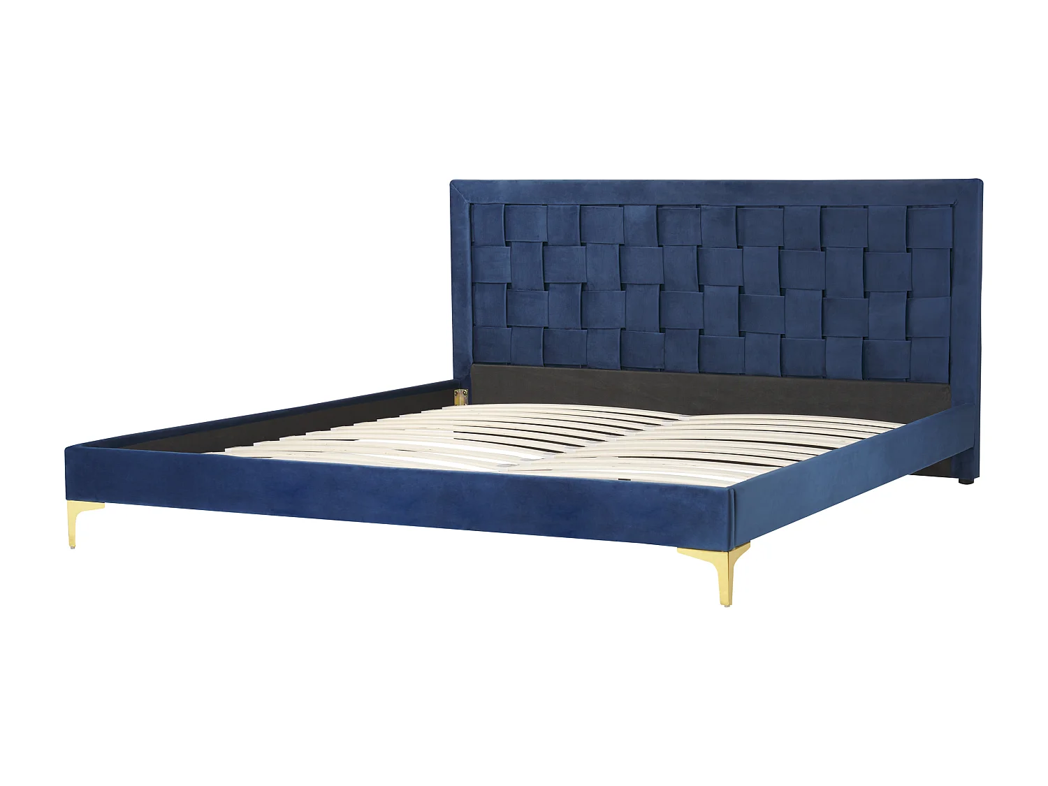Letto Velluto LIMOUX 180 x 200 cm Blu marino