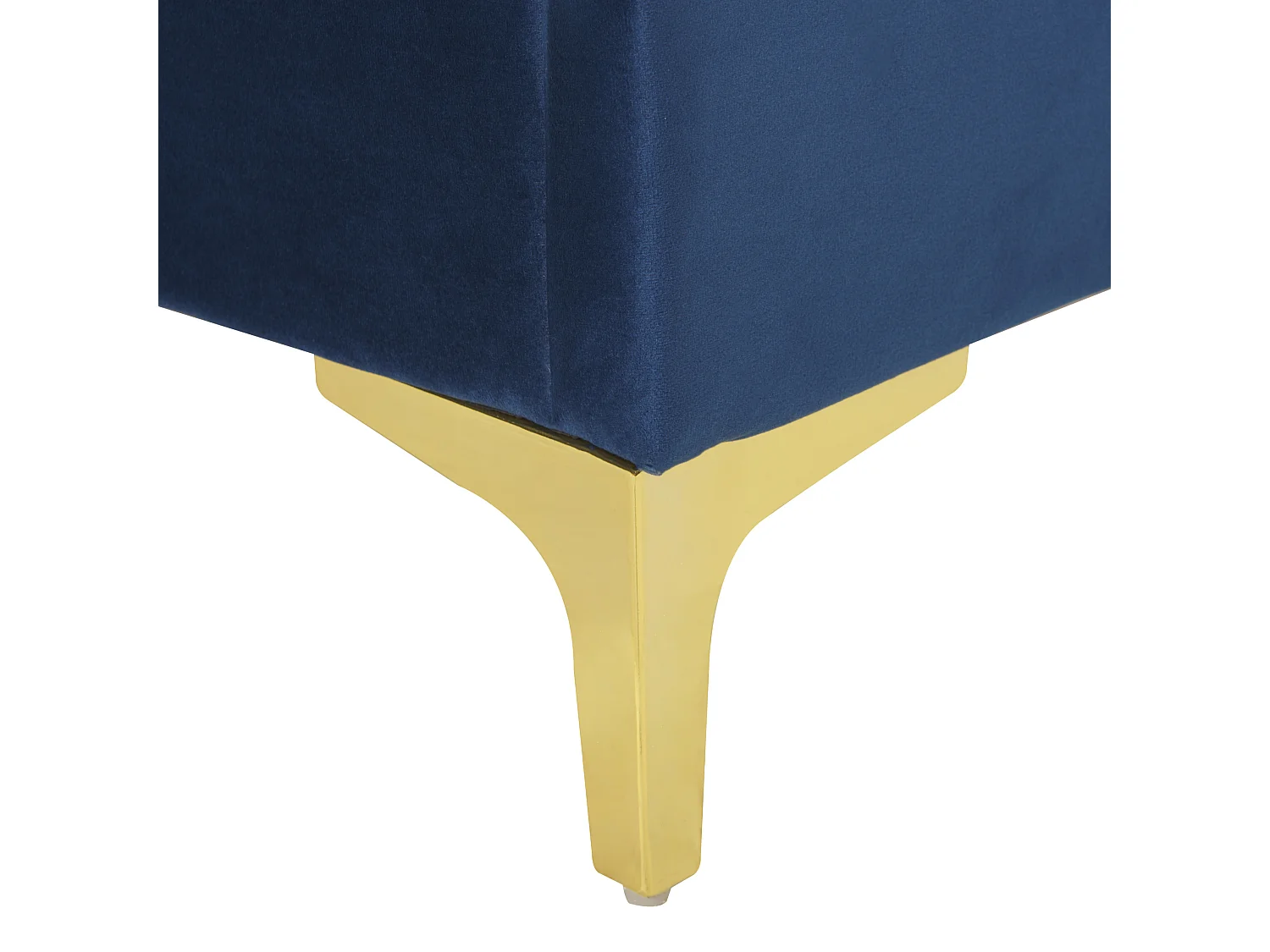 Lit avec sommier Velours LIMOUX 180 x 200 cm Bleu marine