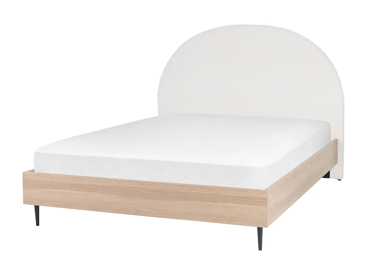 Lit avec sommier Tissu MILLAY 160 x 200 cm Blanc cassé