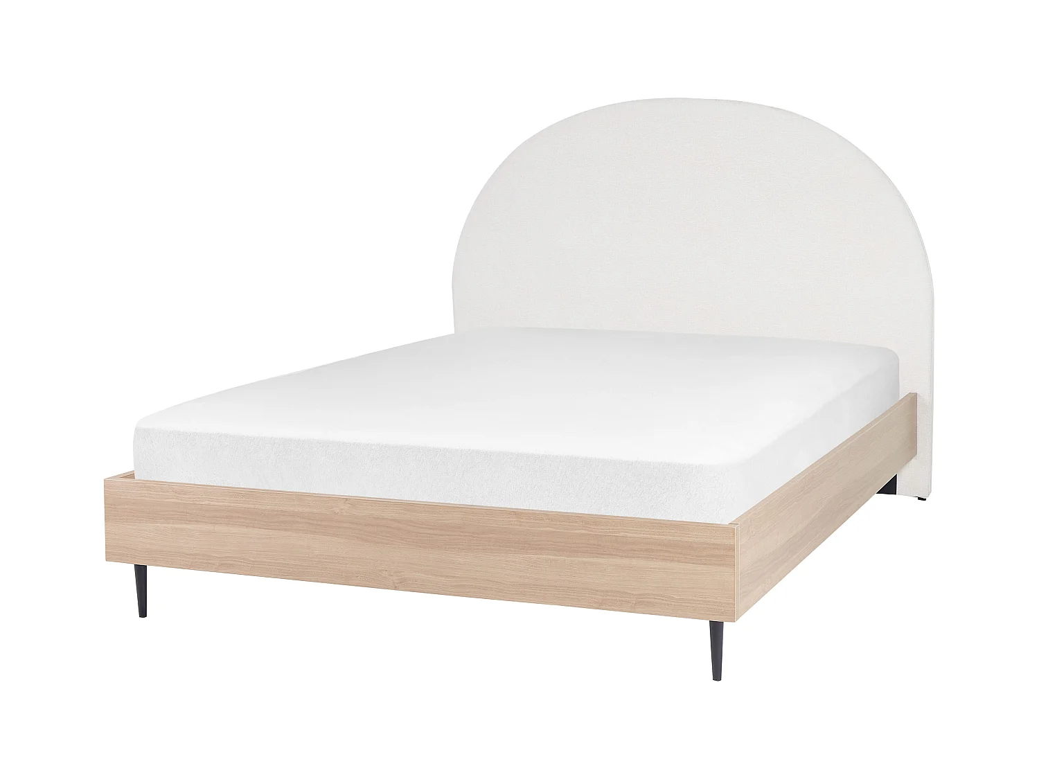 Lit avec sommier Tissu MILLAY 160 x 200 cm Blanc cassé