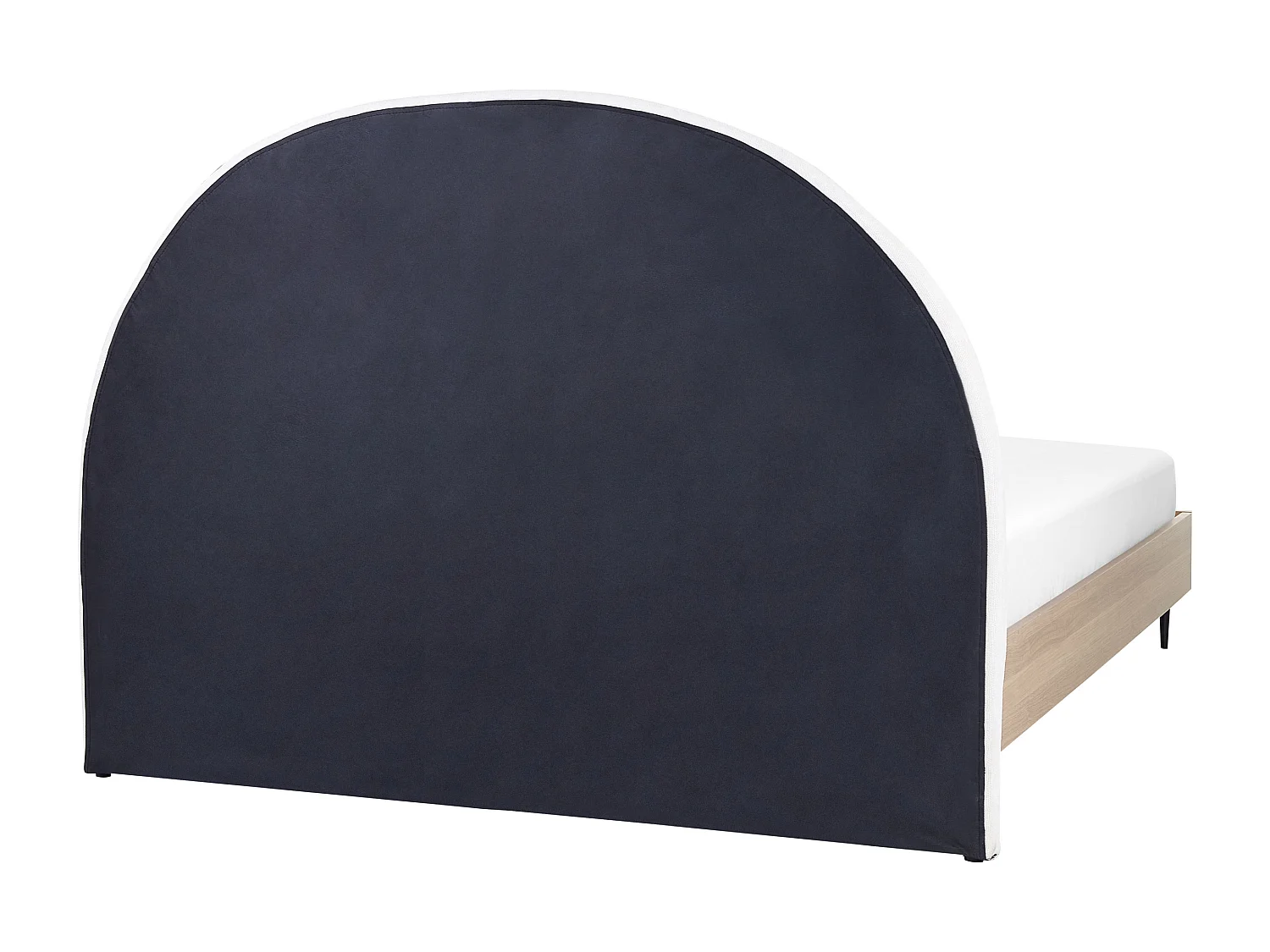 Bett weiß / helles Holz 160 x 200 cm gepolstertes Kopfteil Holzrahmen Millay