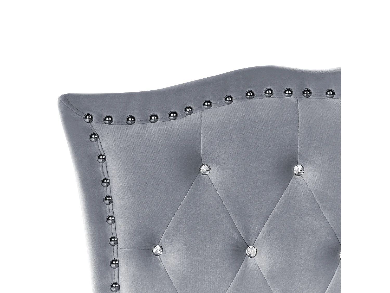 Lit avec sommier Velours METZ 90 x 200 cm Gris