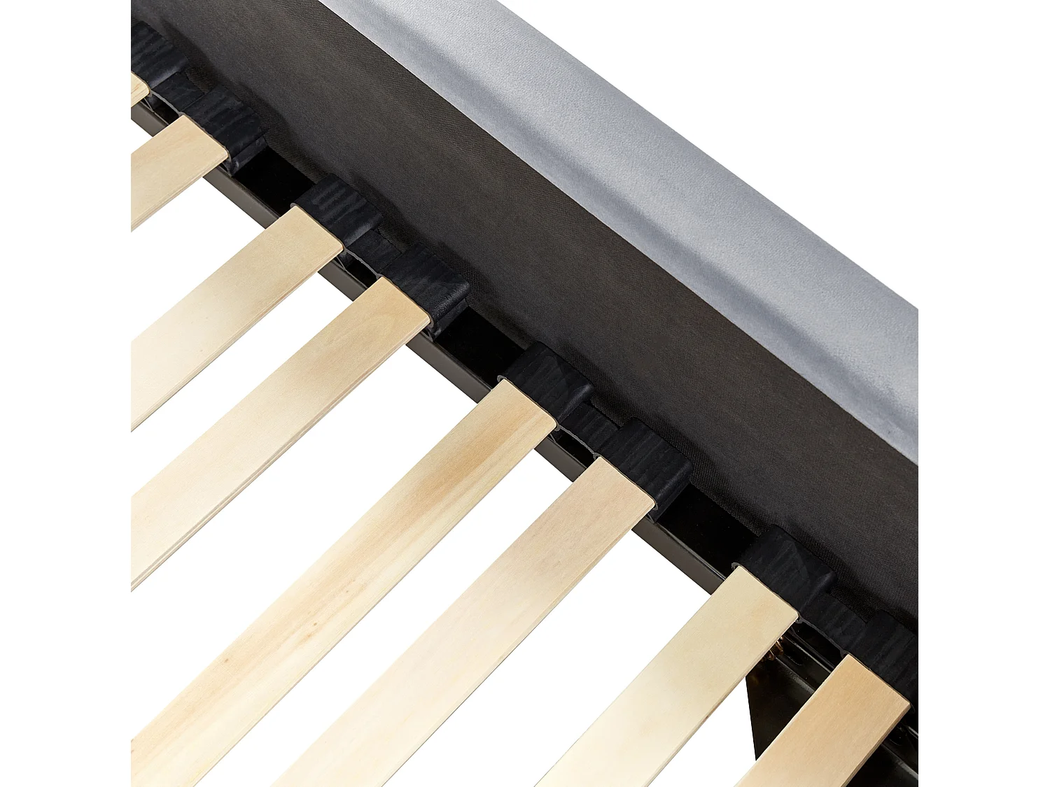 Lit avec sommier Velours METZ 90 x 200 cm Gris