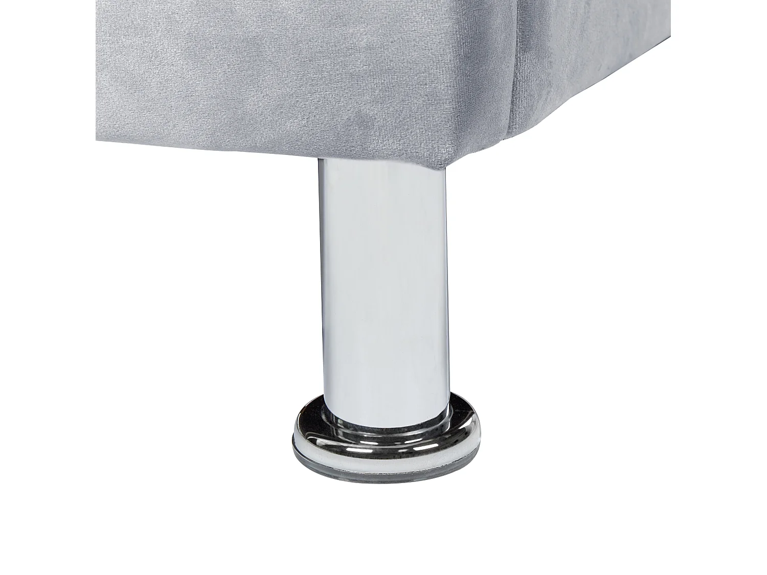 Lit avec sommier Velours METZ 90 x 200 cm Gris