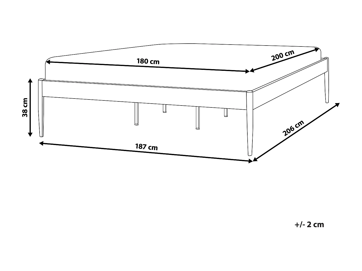 Bed Metaal VAURS 180 x 200 cm Wit