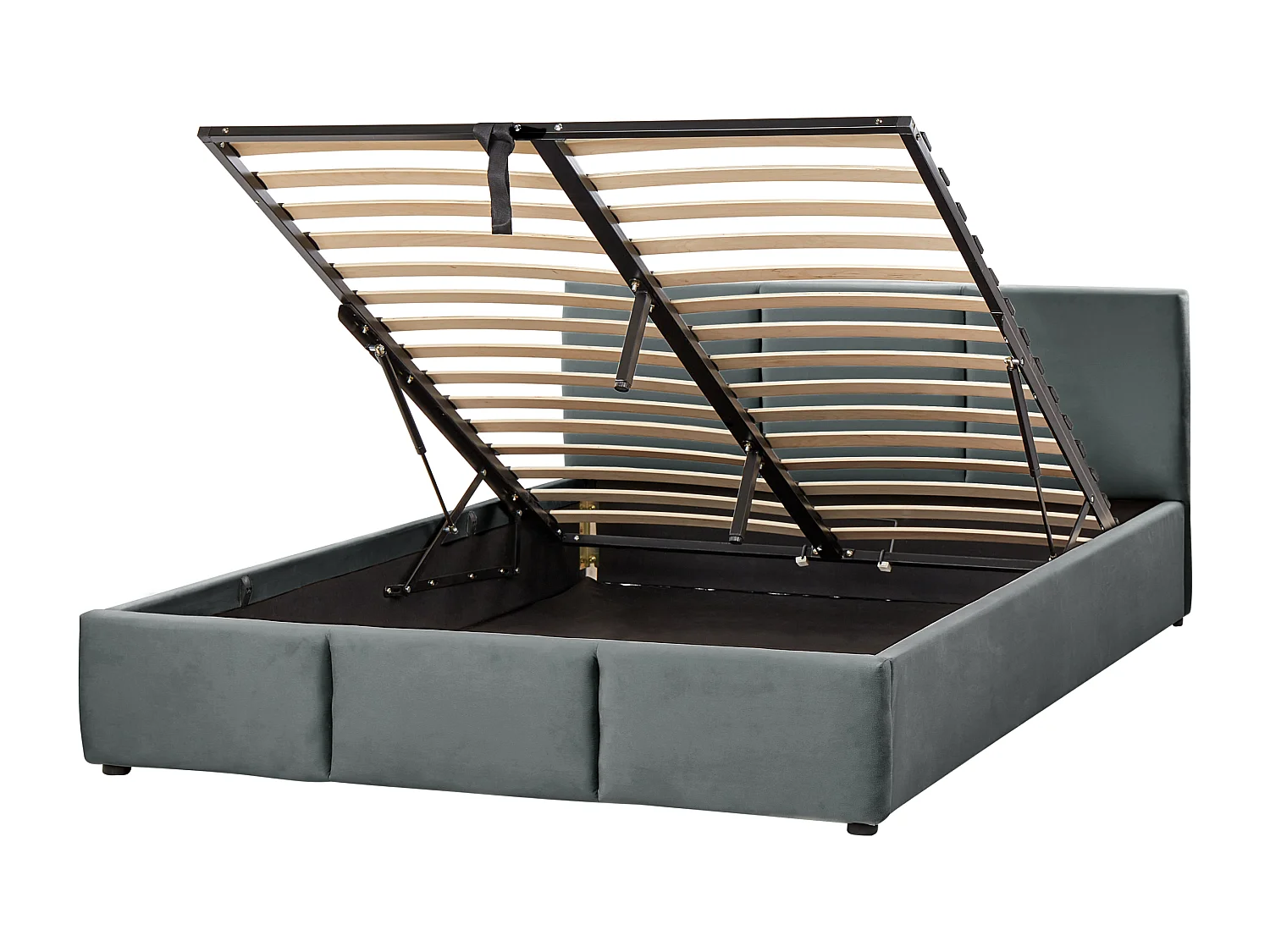 Lit ottoman Velours BOUSSE 140 x 200 cm Gris foncé