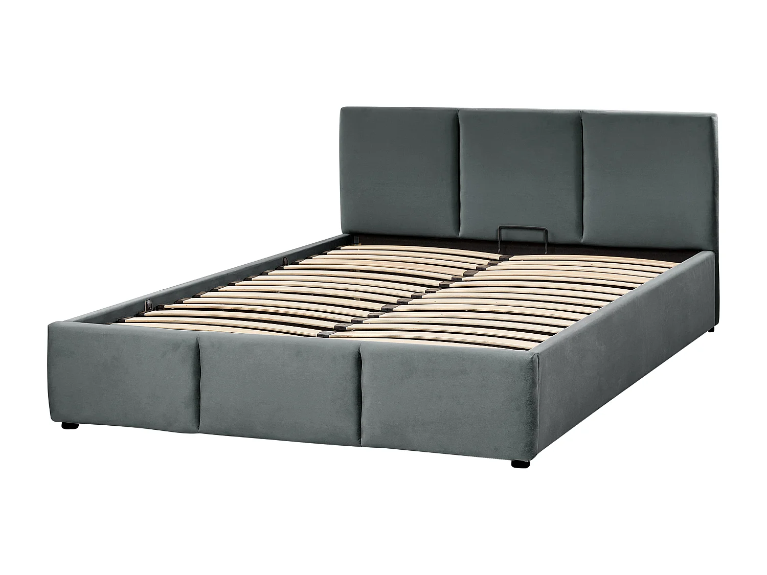 Lit ottoman Velours BOUSSE 140 x 200 cm Gris foncé