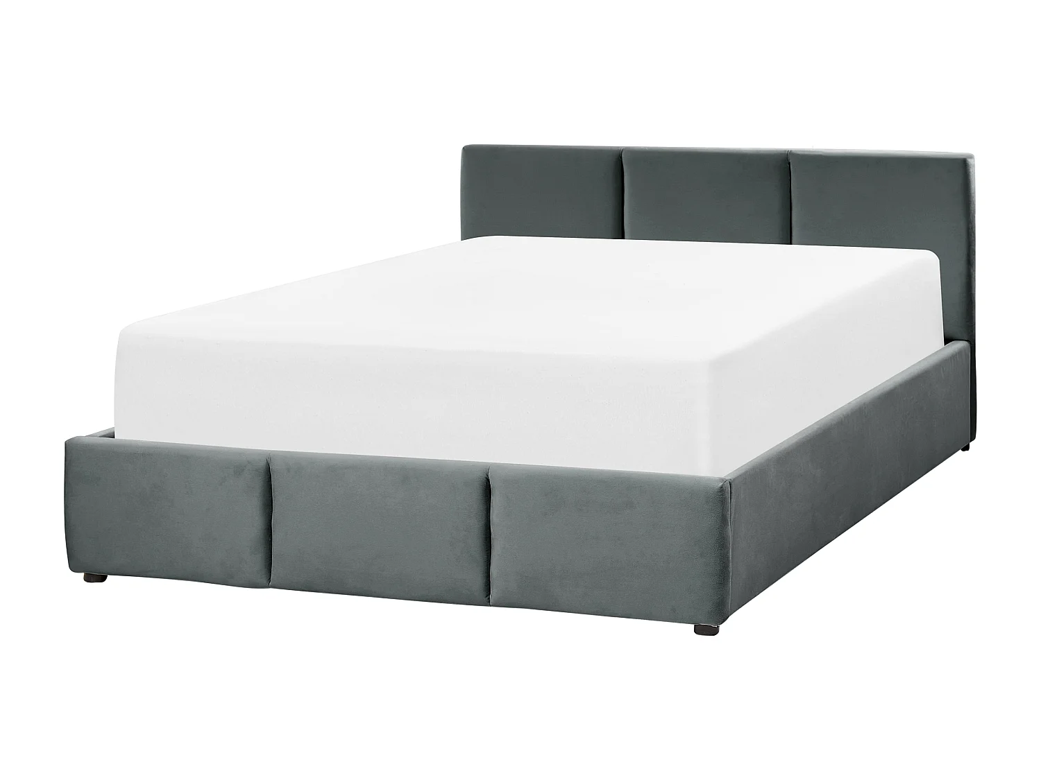 Lit ottoman Velours BOUSSE 140 x 200 cm Gris foncé