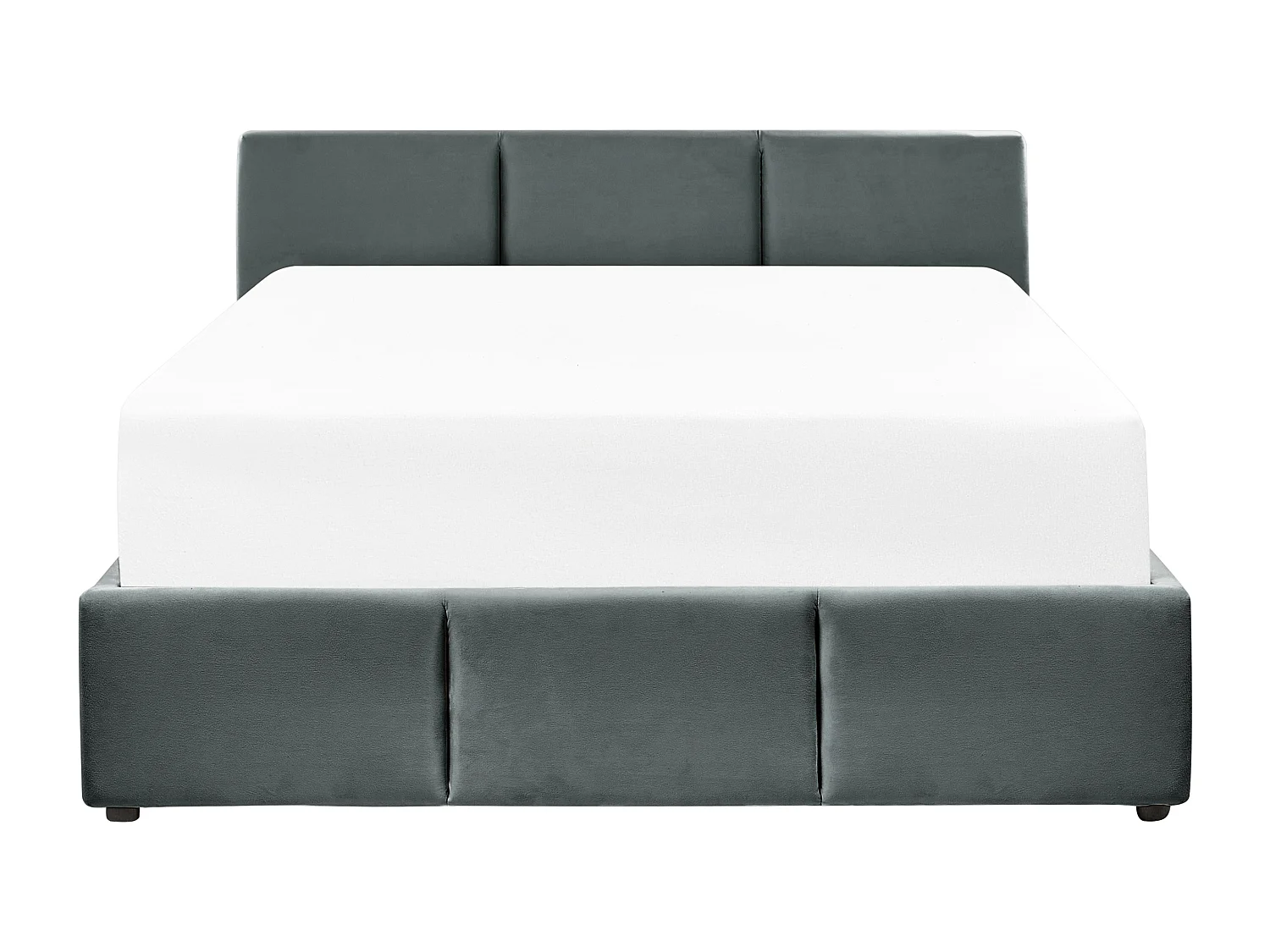 Lit ottoman Velours BOUSSE 140 x 200 cm Gris foncé