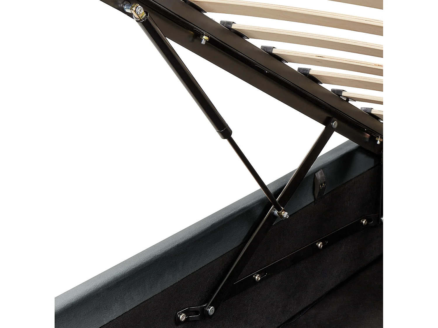 Lit ottoman Velours BOUSSE 140 x 200 cm Gris foncé