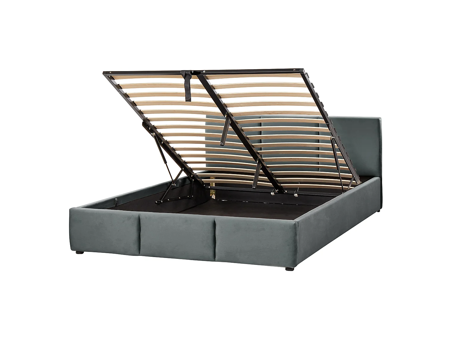 Bed met opbergruimte Fluweel BOUSSE 140 x 200 cm Donkergrijs