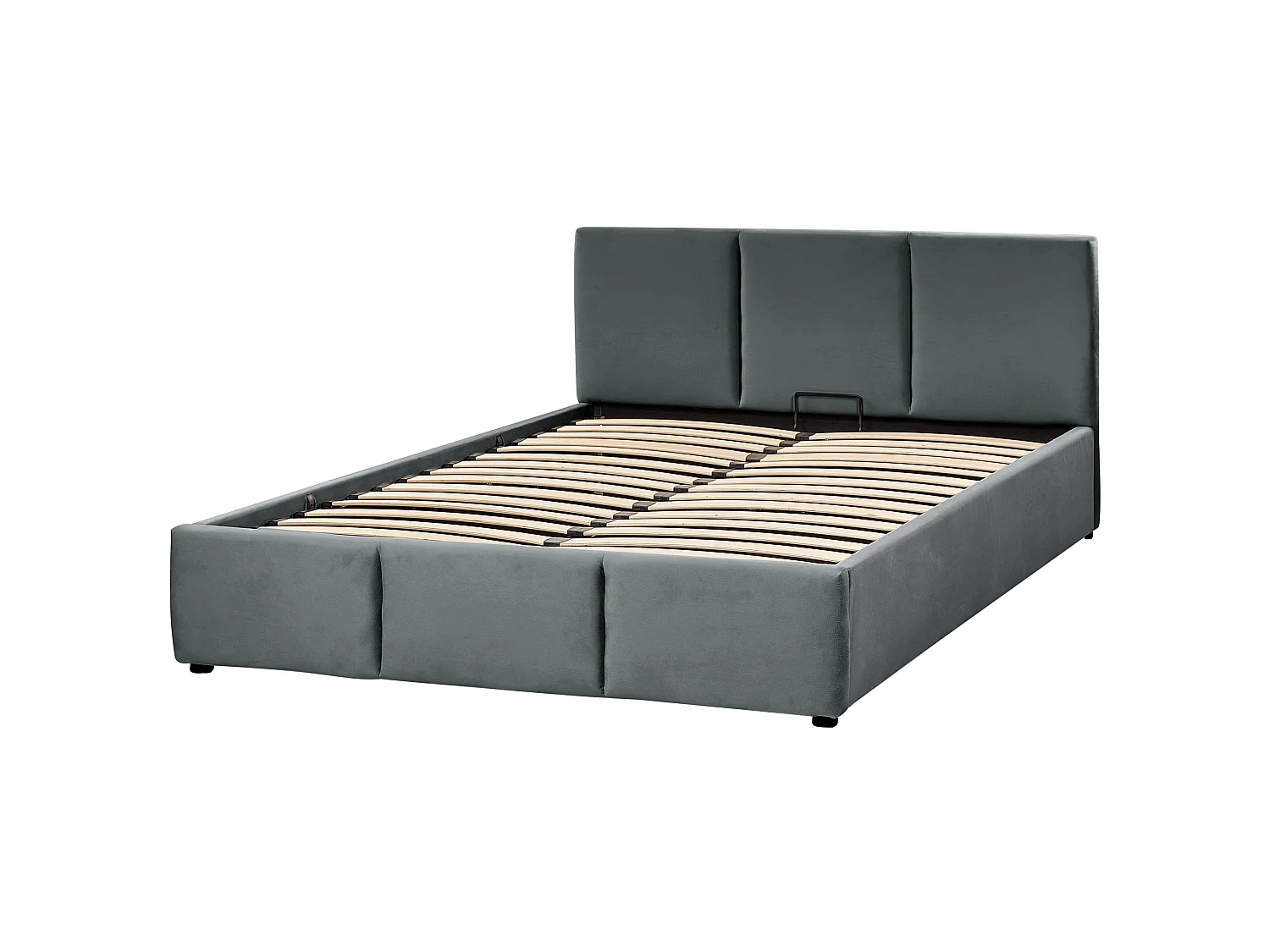 Bed met opbergruimte Fluweel BOUSSE 140 x 200 cm Donkergrijs