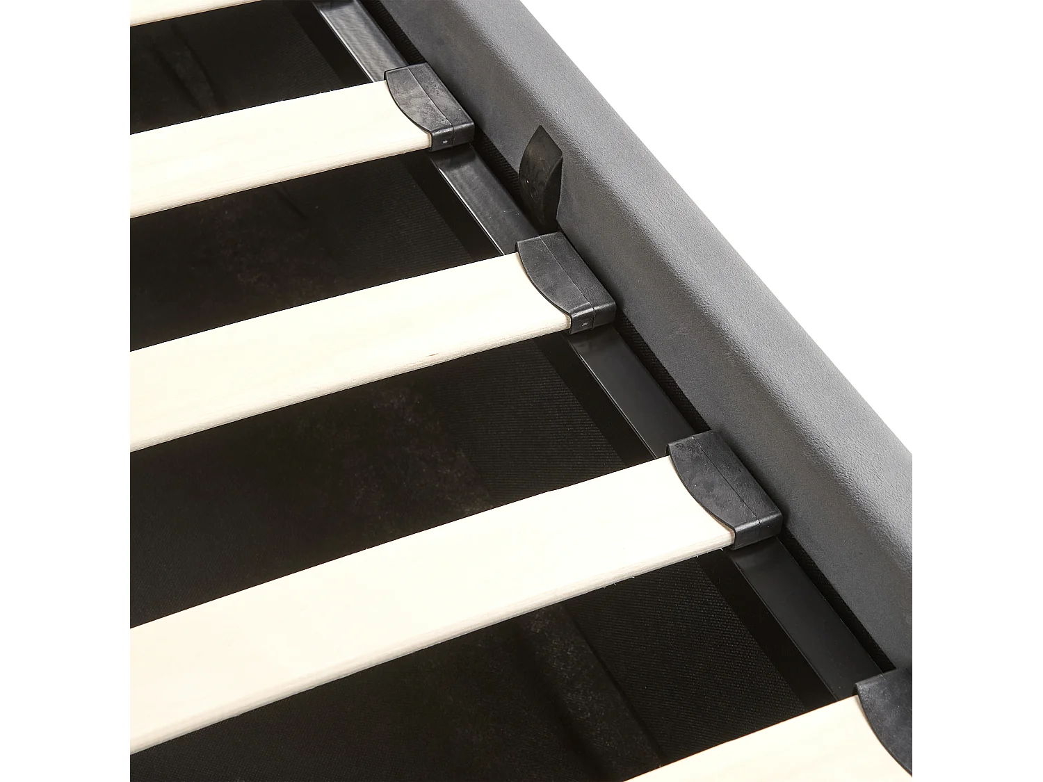 Bett Samt dunkles Grau mit hohem Kopfteil Lattenrost 180x200cm Bettkasten Bousse