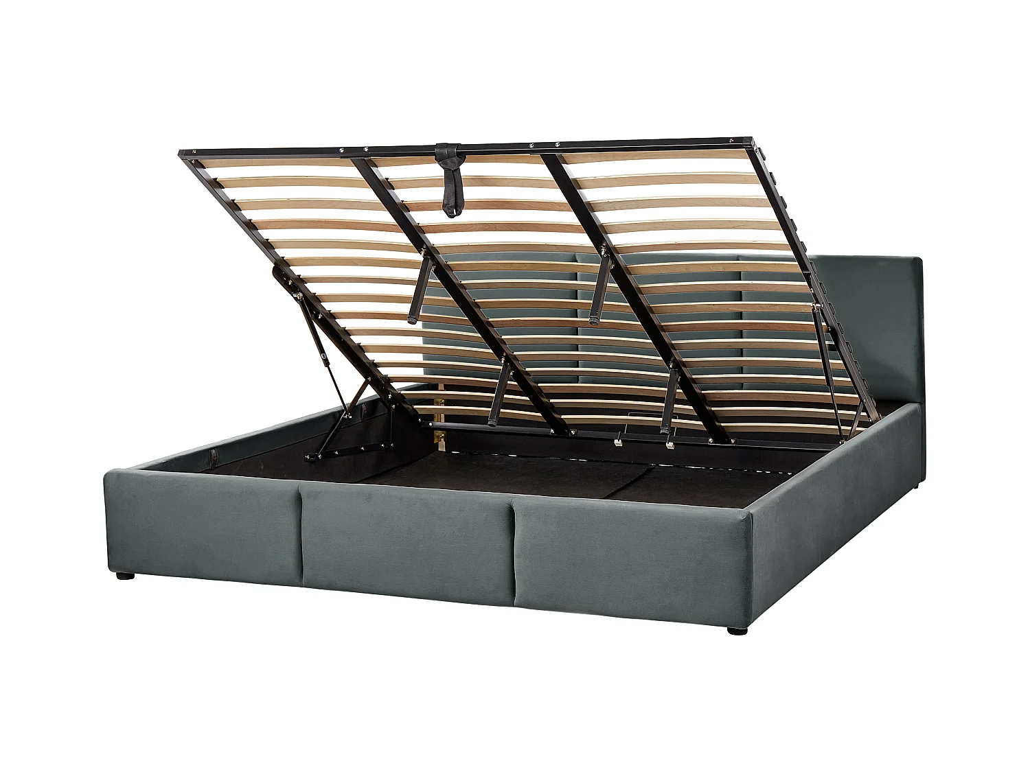 Lit ottoman Velours BOUSSE 180 x 200 cm Gris foncé