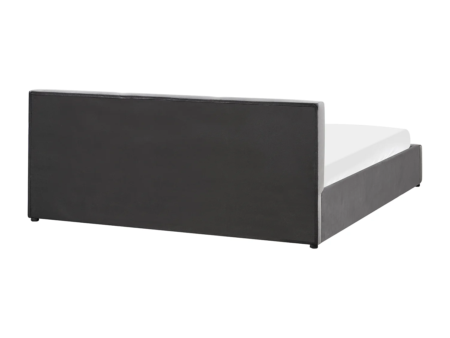 Bett Samt dunkles Grau mit hohem Kopfteil Lattenrost 180x200cm Bettkasten Bousse