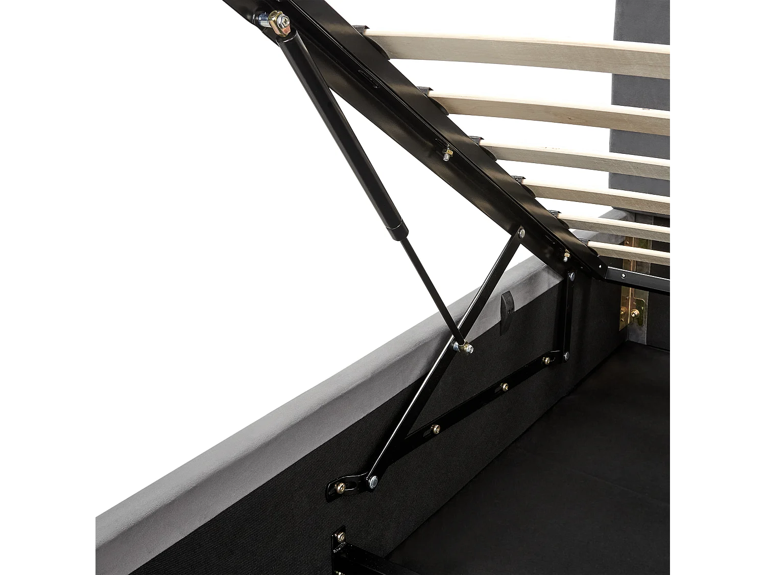 Łóżko z pojemnikiem Welur BOUSSE 180 x 200 cm Ciemnoszary