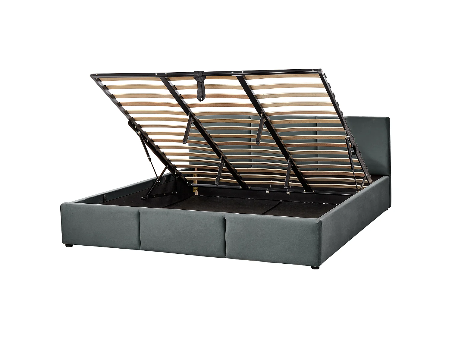 Lit ottoman Velours BOUSSE 180 x 200 cm Gris foncé