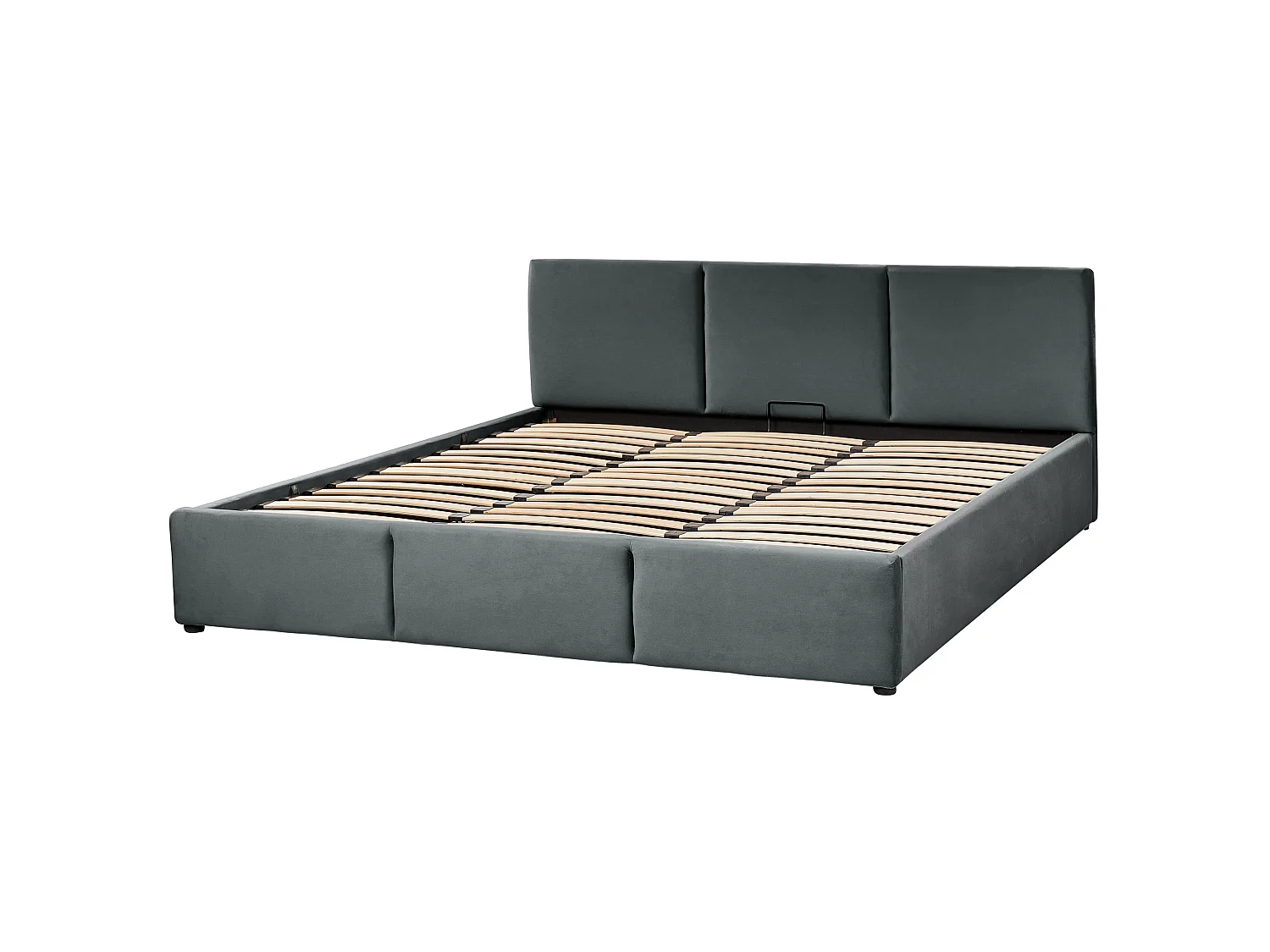 Lit ottoman Velours BOUSSE 180 x 200 cm Gris foncé