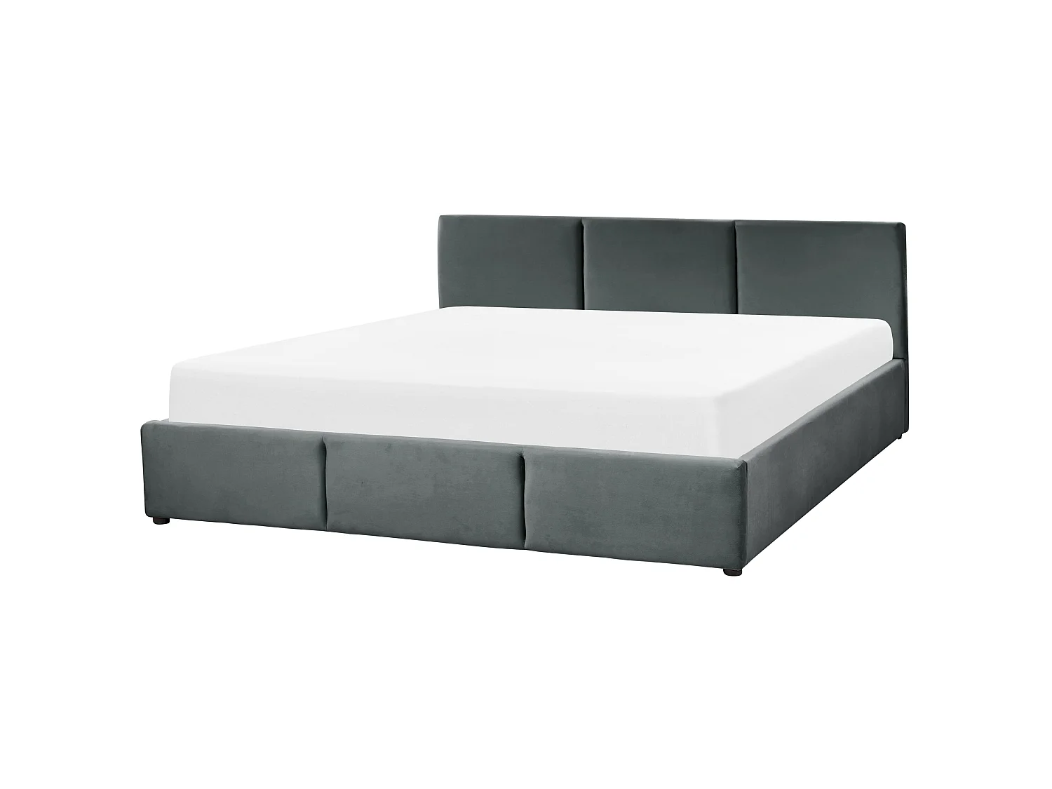 Lit ottoman Velours BOUSSE 180 x 200 cm Gris foncé
