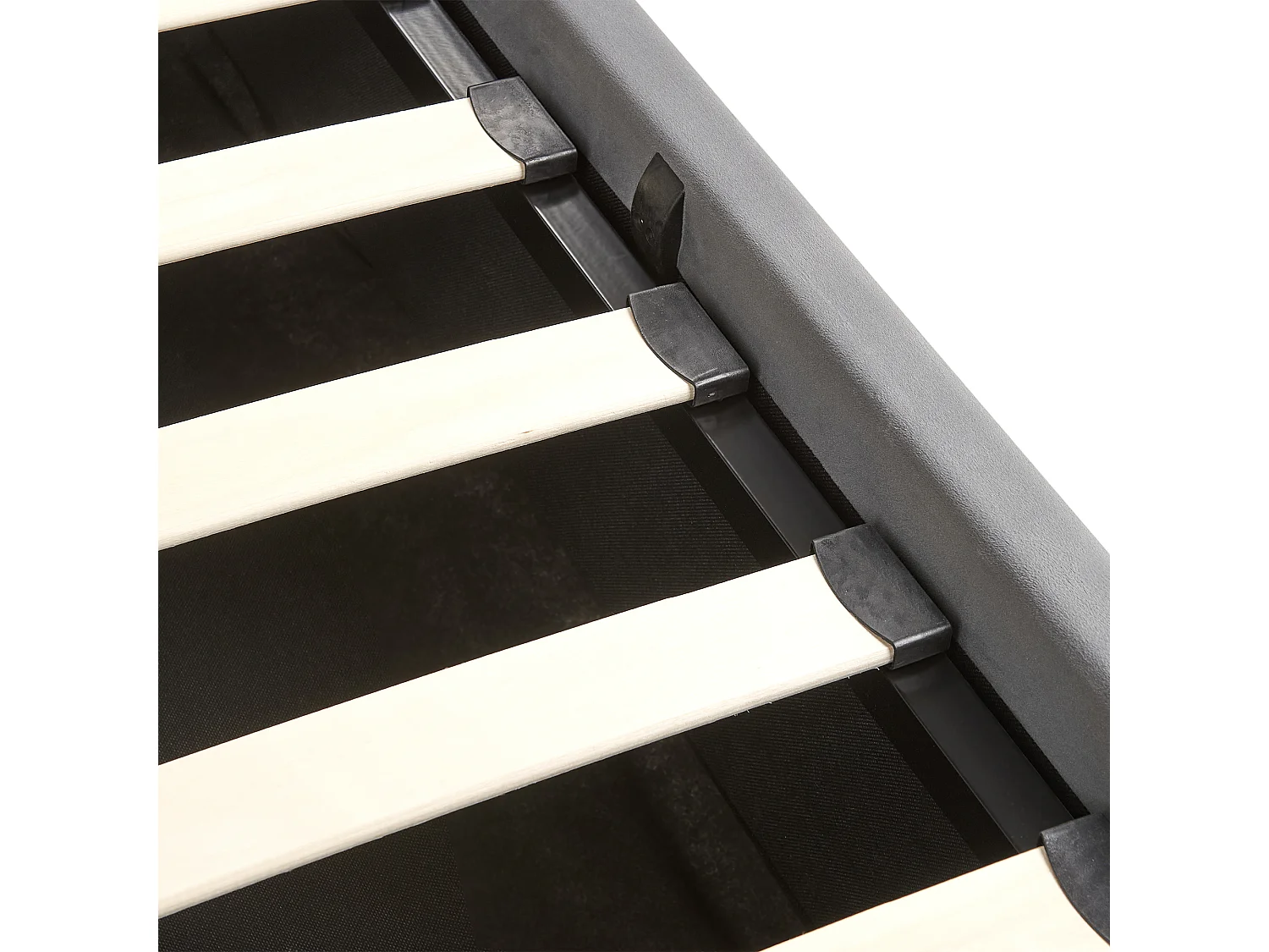 Bett Samt dunkles Grau mit hohem Kopfteil Lattenrost 160x200cm Bettkasten Bousse