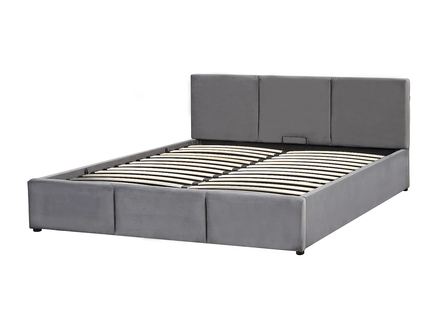 Lit ottoman Velours BOUSSE 160 x 200 cm Gris foncé