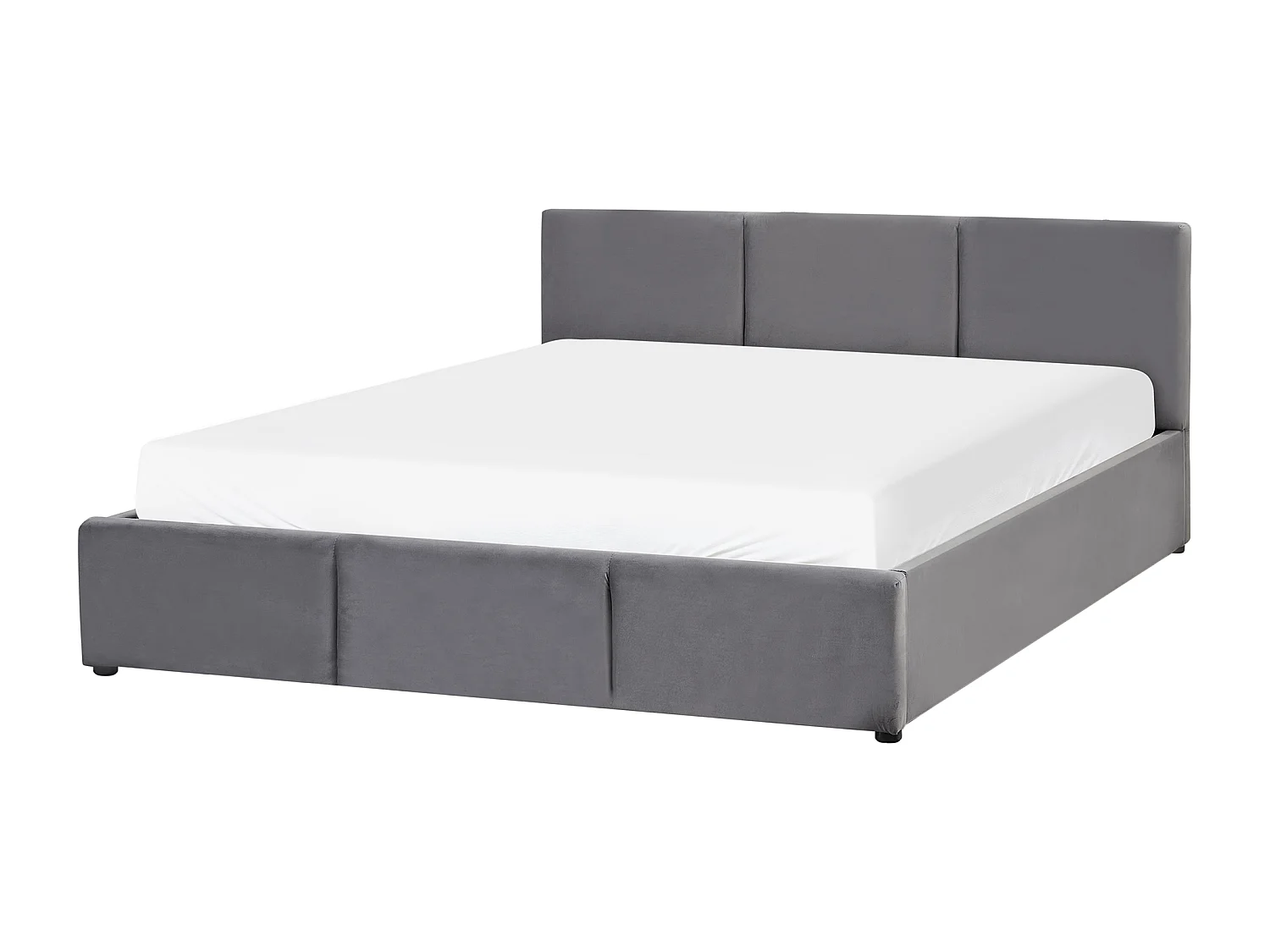 Lit ottoman Velours BOUSSE 160 x 200 cm Gris foncé
