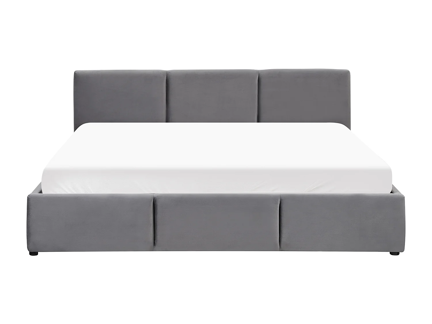 Lit ottoman Velours BOUSSE 160 x 200 cm Gris foncé