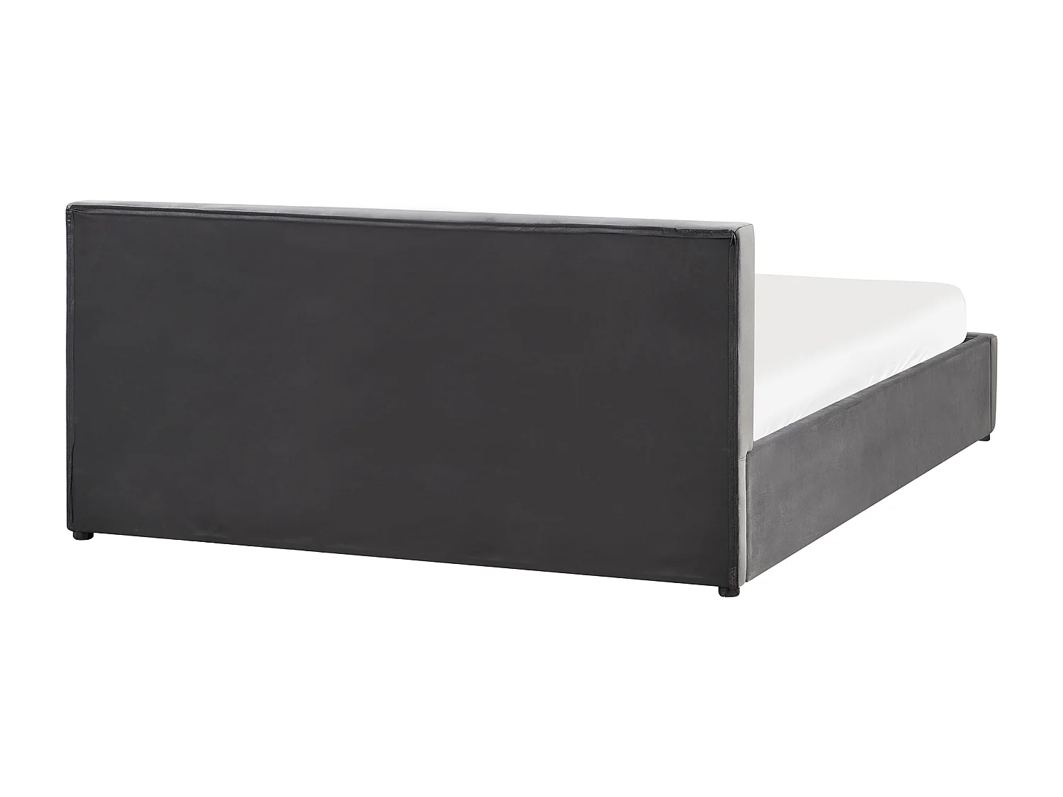 Lit ottoman Velours BOUSSE 160 x 200 cm Gris foncé