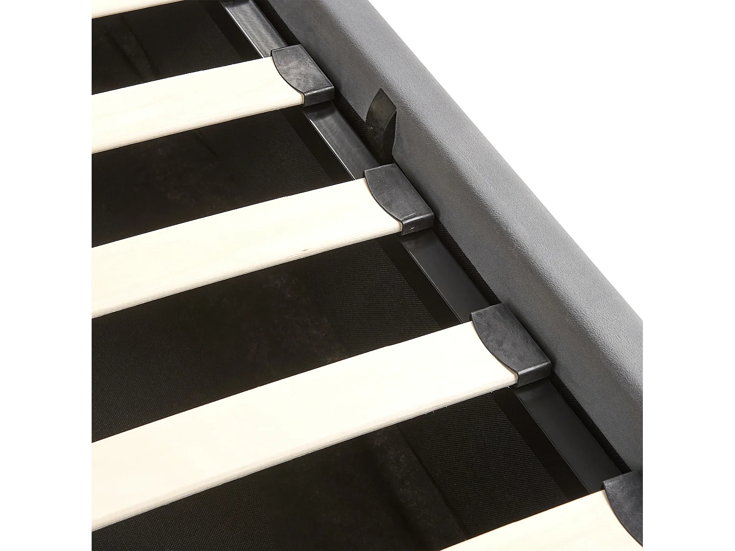 Lit ottoman Velours BOUSSE 160 x 200 cm Gris foncé