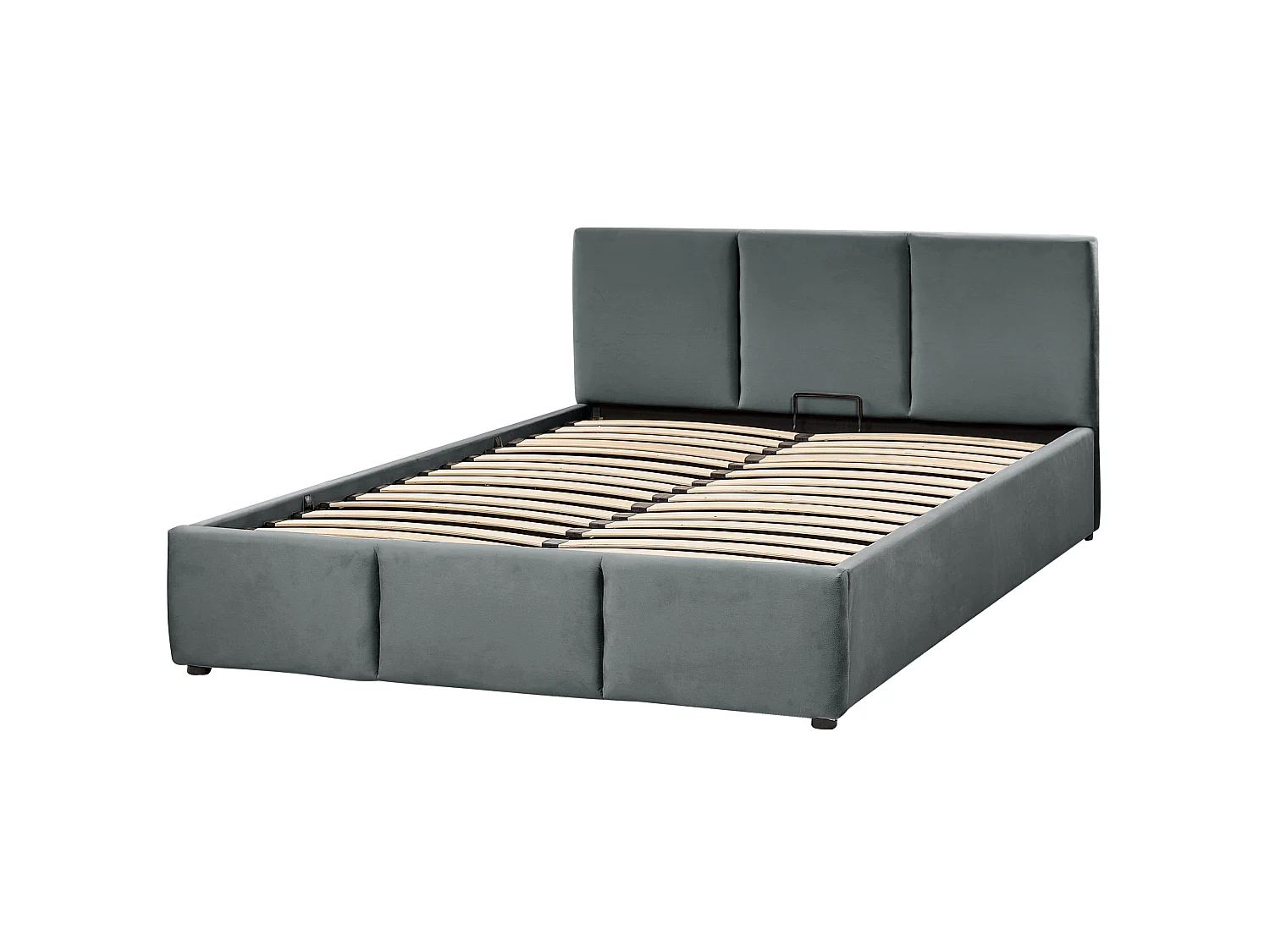 Ottoman Bed BOUSSE Velvet Dark Grey 160 x 200 cm (EU King Size)