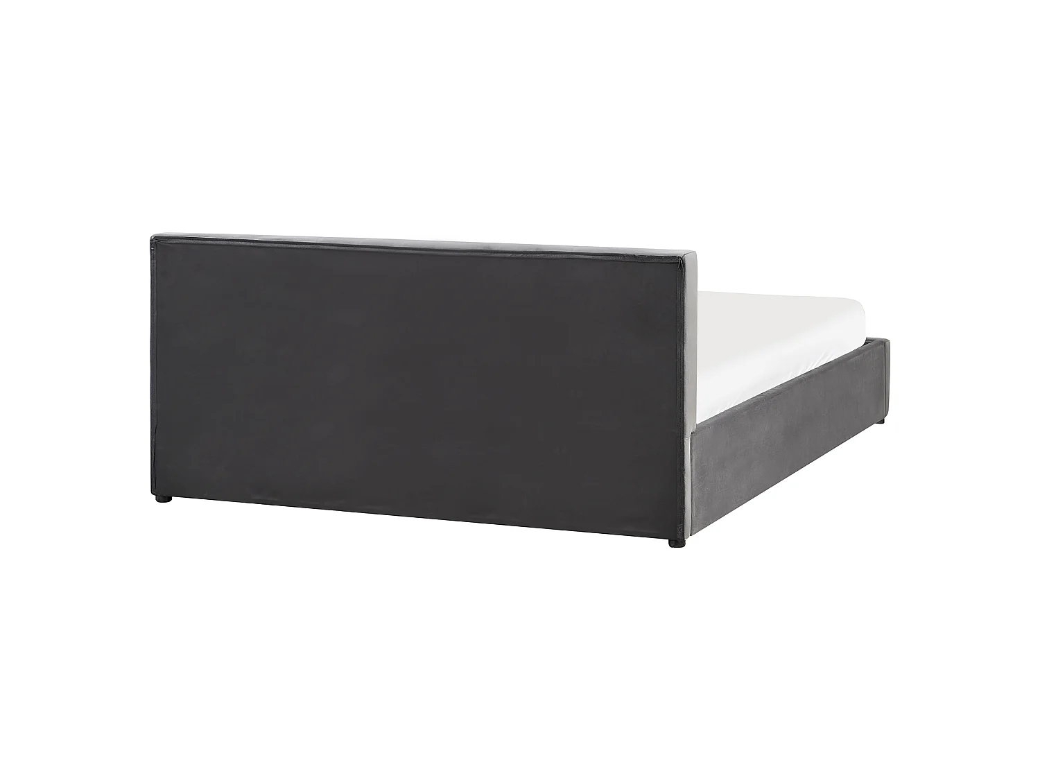 Ottoman Bed BOUSSE Velvet Dark Grey 160 x 200 cm (EU King Size)