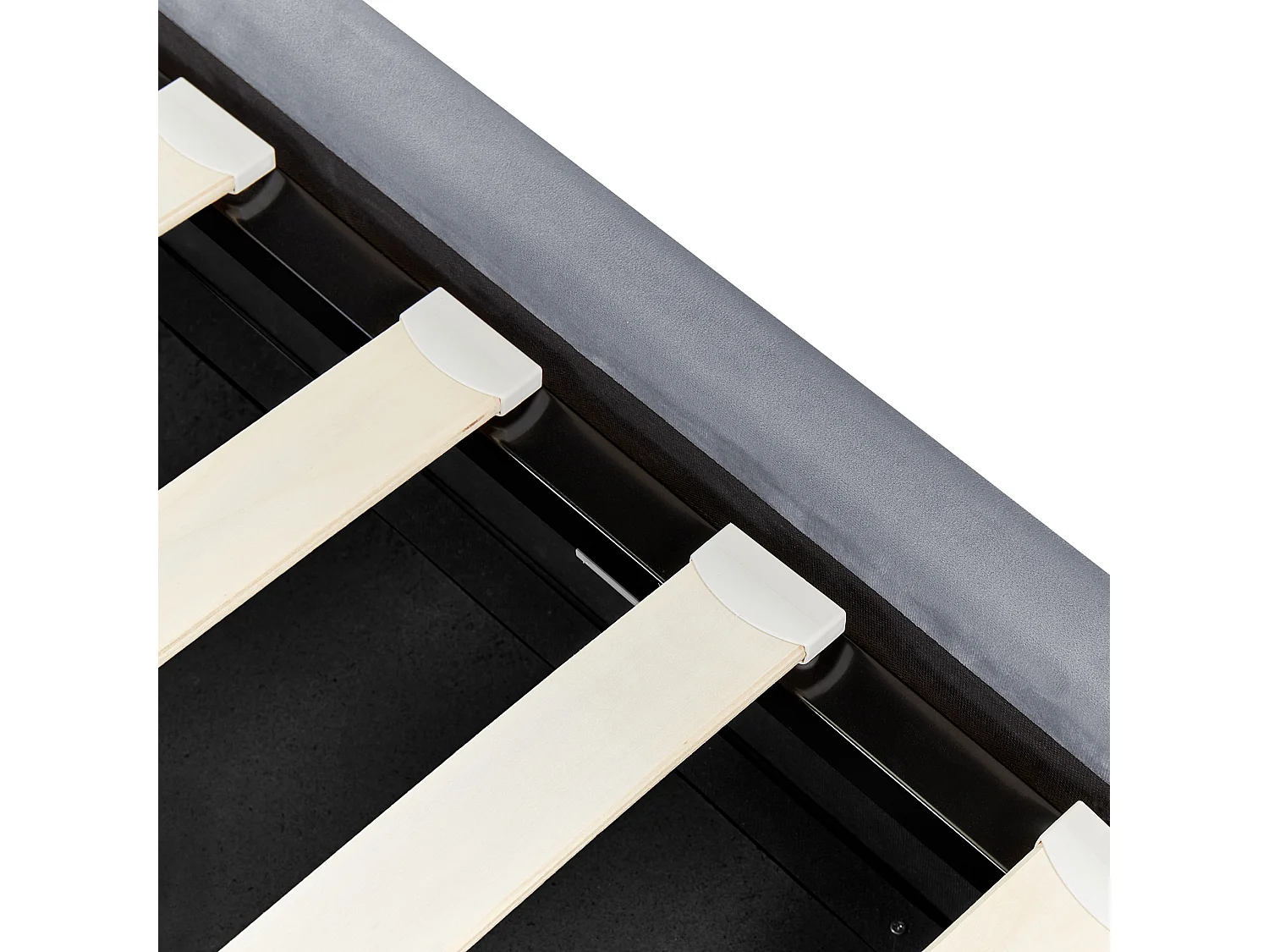 Cama con almacenaje Terciopelo METZ 90 x 200 cm Gris