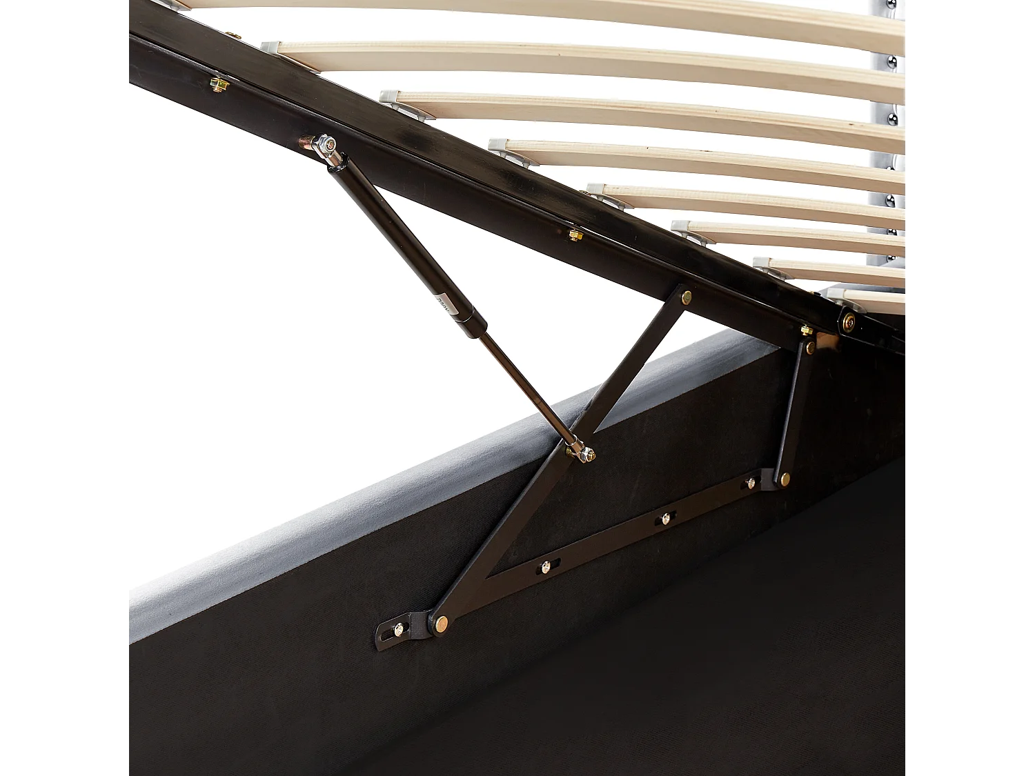 Bed met opbergruimte fluweel grijs 90 x 200 cm METZ